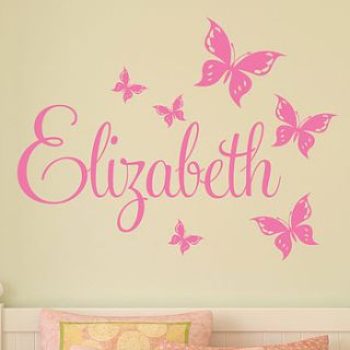 personalised butterfly wall stickers by parkins interiors