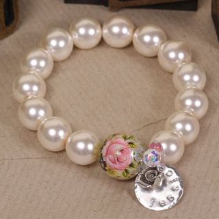 pearl bracelet personalised with full name by lisa angel