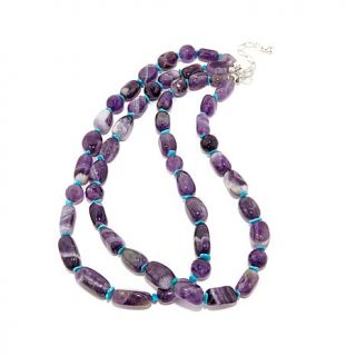 Jay King 2 Row Amethyst and Turquoise 18 1/4" Necklace