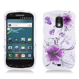 Aimo SAMR940PCIM241 Durable Hard Snap On Case for Samsung Galaxy S Lightray 4G R940   1 Pack   Retail Packaging   Purple Flowers Cell Phones & Accessories