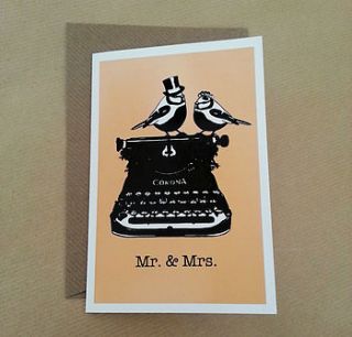 vintage birds wedding invitations by print and repeat