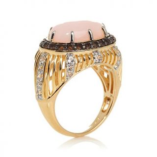 Victoria Wieck Pink Opal Cabochon and Multigemstone Ring