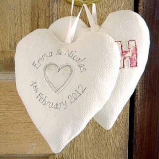 personalised initialled wedding heart by milly and pip