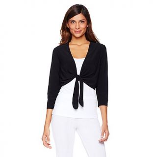 Slinky® Brand Cropped Tie Front Jacket