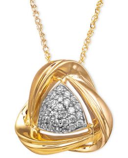YellOra Diamond Necklace, YellOra Diamond Triangle Pendant (1/4 ct. t.w.)   Necklaces   Jewelry & Watches