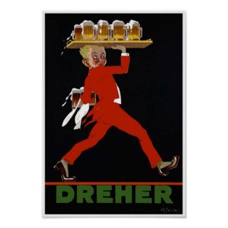 Dhener Beer ~ Vintage Hungarian  Bar Advertisement Poster