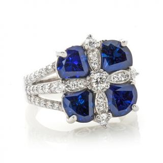 Xavier 7.72ct Absolute™ Fancy Cut Created Blue Sapphire and Pavé R