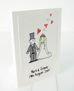personalised wedding card by simone price