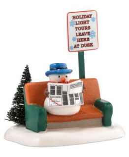 Department 56 Snow Village   Waiting for the Bus Collectible Figurine   Holiday Lane