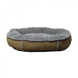 Carolina Pet Company Faux Suede and Tipped Berber Round Comfy Cup Pet Bed   Sma