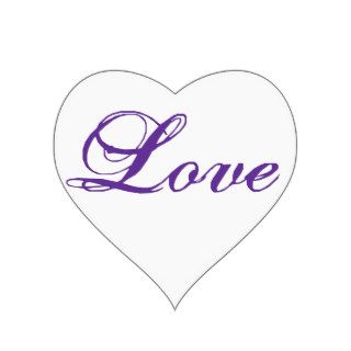 Love Heart Shape Stickers for Weddings Purple