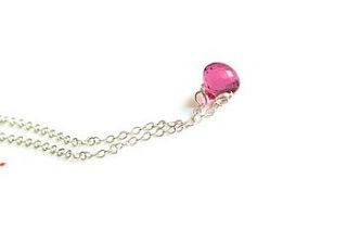 pink tourmaline topaz necklace in silver by prisha jewels