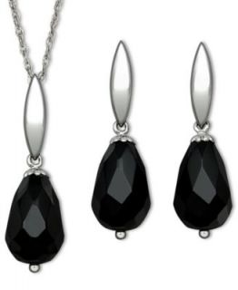 INC International Concepts 14k Gold Plated Black Pave Teardrop Chandelier Earrings   Fashion Jewelry   Jewelry & Watches