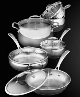 Martha Stewart Collection Stainless Steel 10 Piece Cookware Set   Cookware   Kitchen