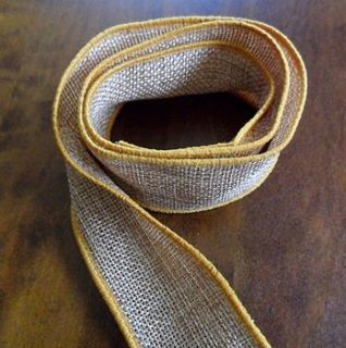 'gold' faux burlap wired ribbon two metre by yatris home and gift