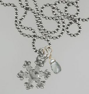sterling silver snowflake necklace by sophie harley london