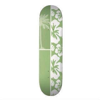 Laurel Green Hawaiian Tropical Hibiscus; Palm Skateboard Decks