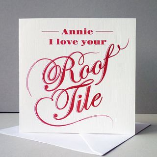 'i love your roof tile' card by ink pudding