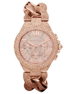 Michael Kors Womens Chronograph Camille Rose Gold Tone Stainless Steel Bracelet Watch 44mm MK3196   Watches   Jewelry & Watches