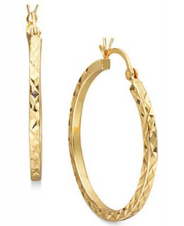 Giani Bernini 24k Gold over Sterling Silver Earrings, Diamond Cut Hoop Earrings   Earrings   Jewelry & Watches