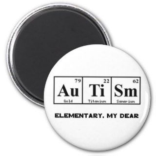 Autism, Periodic Table Elements & Sherlock Holmes Refrigerator Magnet