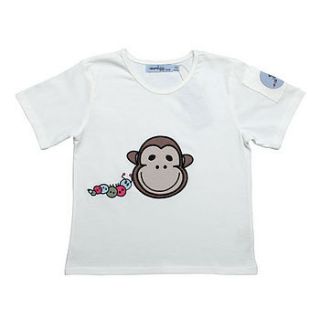 child's vanilla t shirt with monkey+bob by monkey + bob