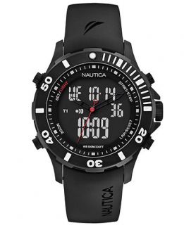Nautica Watch, Mens Analog Digital Black Polyurethane Strap 44mm N19594G   Watches   Jewelry & Watches