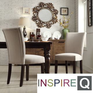 INSPIRE Q Catherine Grey Fabric Parsons Dining Chair (Set of 2) INSPIRE Q Dining Chairs