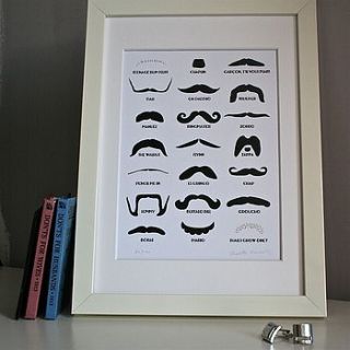 famous moustaches movember print by brighton artists