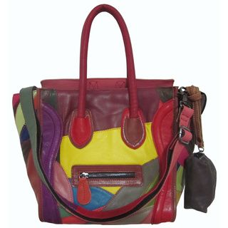 Amerileather Funny Face Leather Tote Bag Amerileather Tote Bags