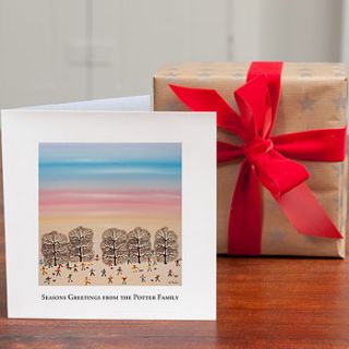personalised 'winter sky christmas card' by honey tree publishing