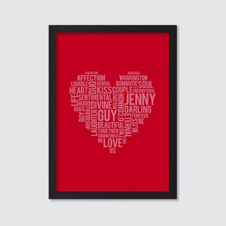 personalised heart type print by house interiors & gifts