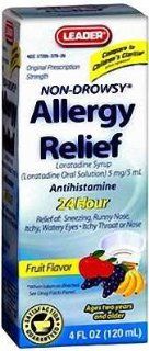 Leader Children's Allergy Relief Loratadine 5mg Syrup Fruit 4 OZ Health & Personal Care