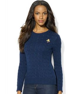 Ralph Lauren Embroidered Polo Bear Cable Knit Sweater   Sweaters   Women