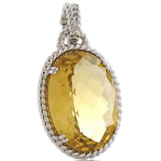 27ct Lemon Quartz Sterling Silver "Rope" Enhancer Pendant