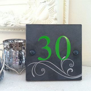 personalised slate house number sign by nutmeg signs