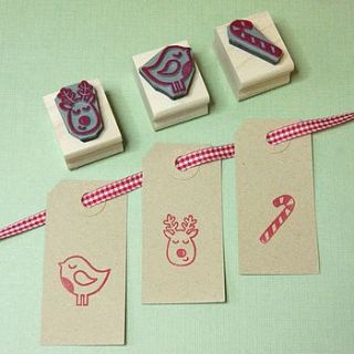 festive fun rubber stamp set by skull and cross buns