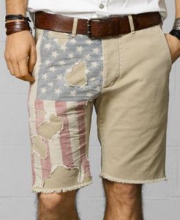 Denim & Supply Ralph Lauren Shorts, Flag Pocket Camo Cutoff Cargo Shorts   Shorts   Men
