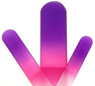 3 Crystal Glass Nail Files Manicure Set Purple/Pink   Small, Medium & Pedicure File  Nail Files And Buffers  Beauty