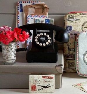 black retro desk phone by the contemporary home