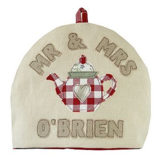 personalised 'mr & mrs' tea cosy by milly and pip