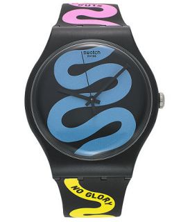 Swatch Watch, Unisex Swiss No Guts No Glory Multi Color Design Black Silicone Strap 41mm Strap 41mm SUOB108   Watches   Jewelry & Watches
