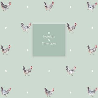 set of eight chicken notelets in wallet by sophie allport