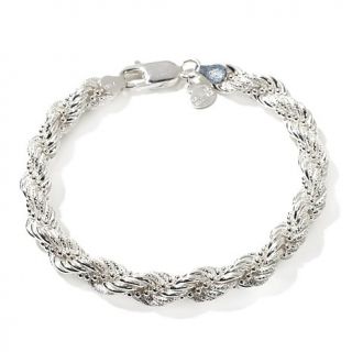 La dea Bendata Sterling Silver Rope Chain 7 1/2" Bracelet