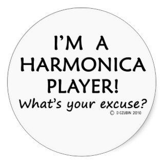 Harmonica Player Excuse Stickers