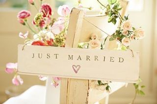 'just married' wooden sign by abigail bryans designs