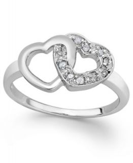Diamond Ring, Sterling Silver Diamond Love Knot Ring (1/10 ct. t.w.)   Rings   Jewelry & Watches