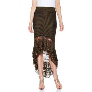 Timeless by Naeem Khan Hi Low Crochet Skirt