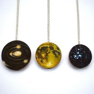 galaxy, moon or stars necklace by lucie ellen