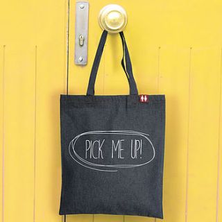 'pick me up' denim tote bag by a piece of ltd